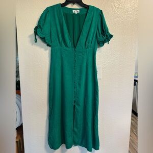 Emerald green midi dress